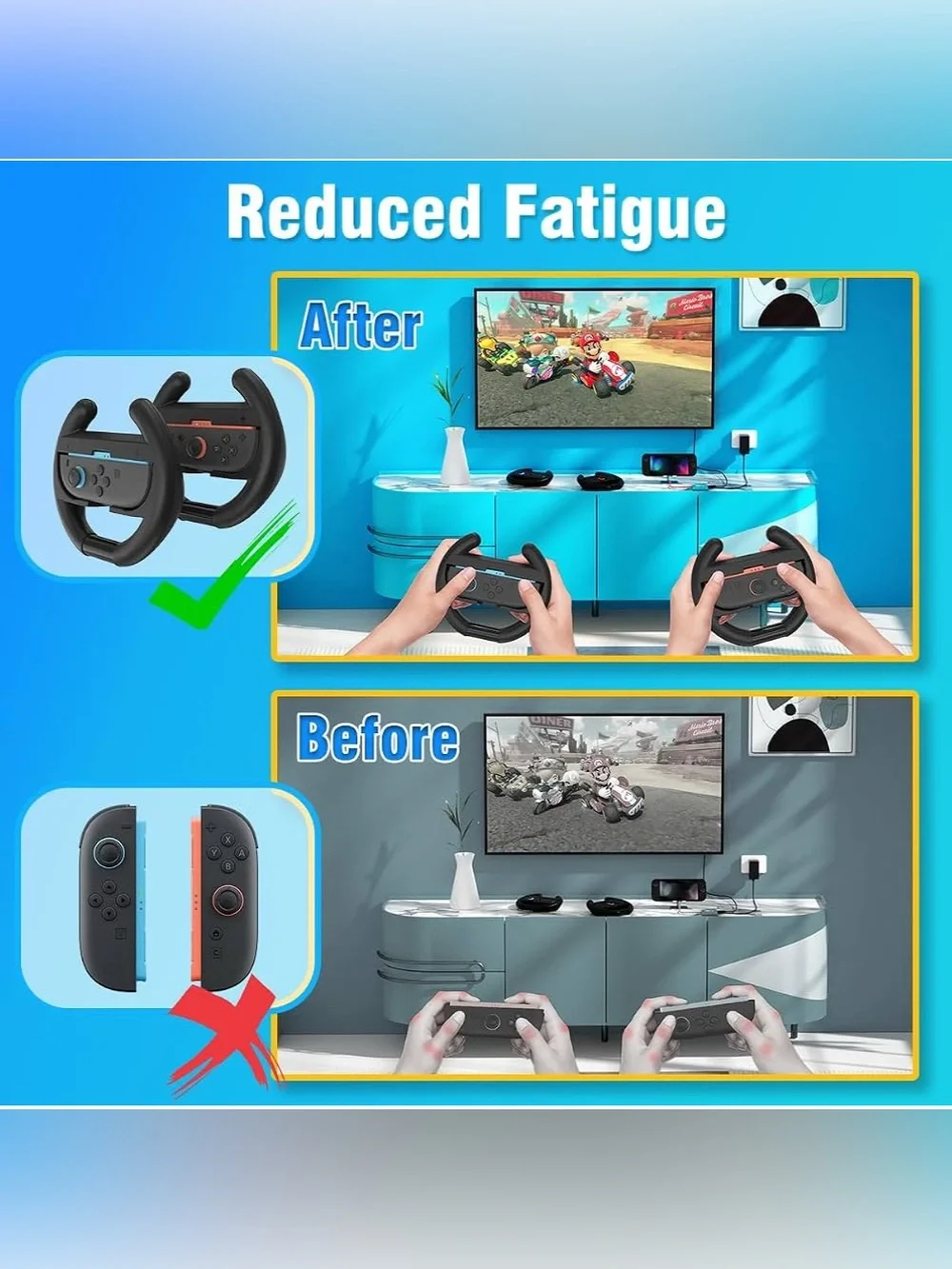 NWT 2 pack Nintendo Switch 2 Steering Wheels, ergonomic & lightweight!